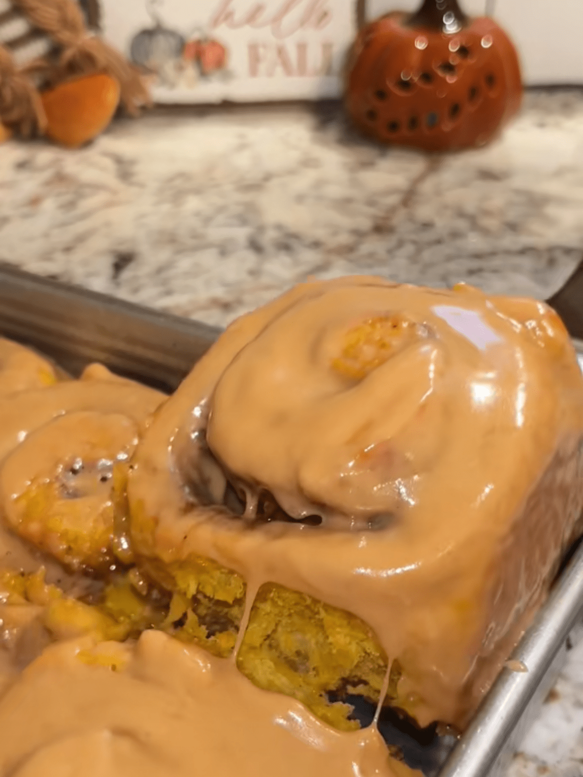  That first slice from a freshly baked cinnamon roll….what could be better than this? 