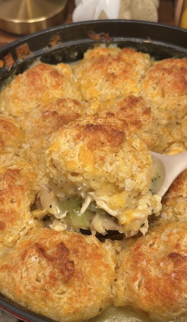 Chicken Pot Pie with Cheddar Bay Biscuits