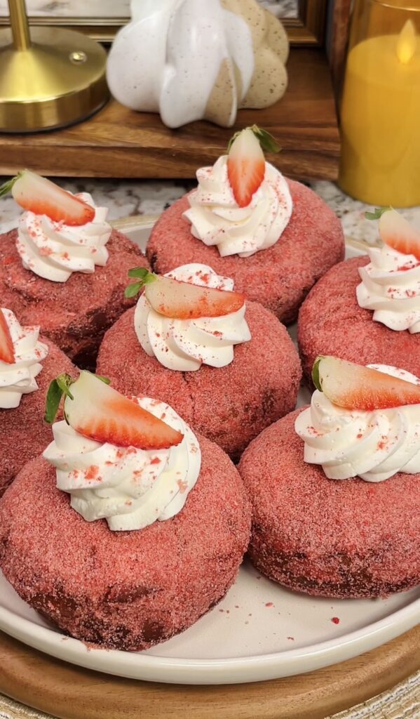 Strawberries and Cream Doughnuts