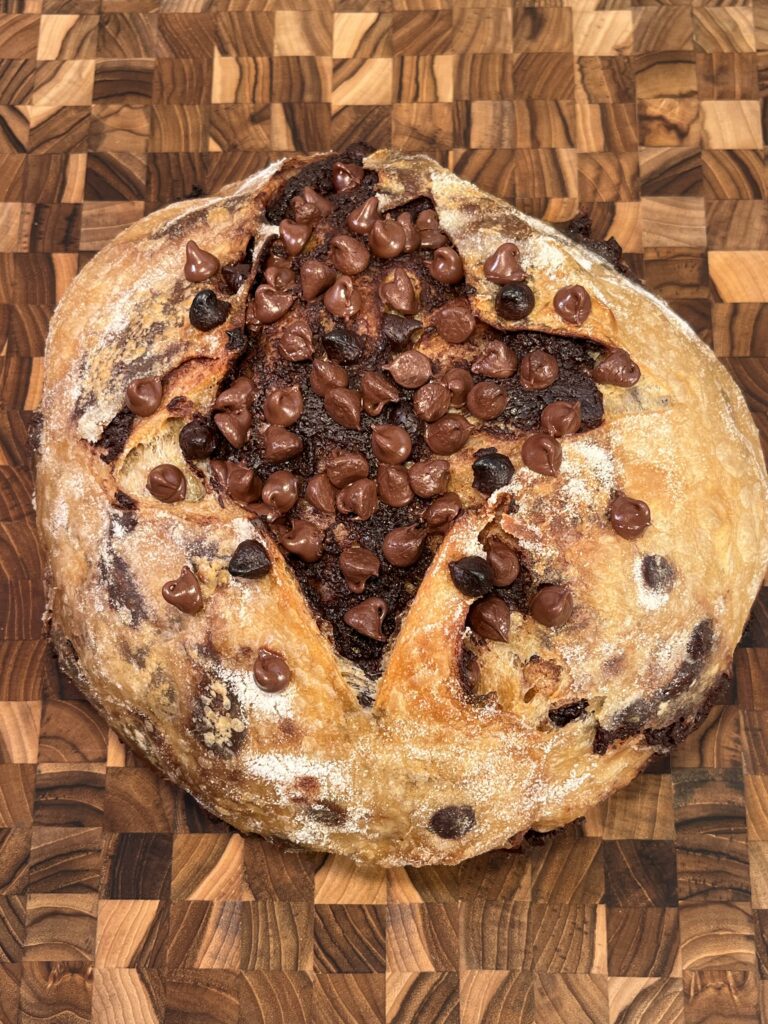 Mocha Chip Sourdough with Chocolate Babka Swirl