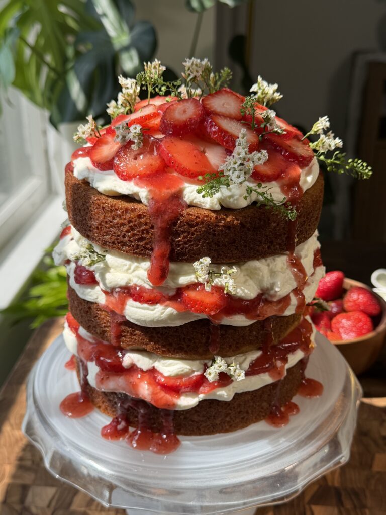 Strawberry Lemon Chamomile Cake