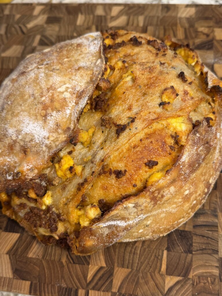 Chorizo Egg and Cheese Sourdough