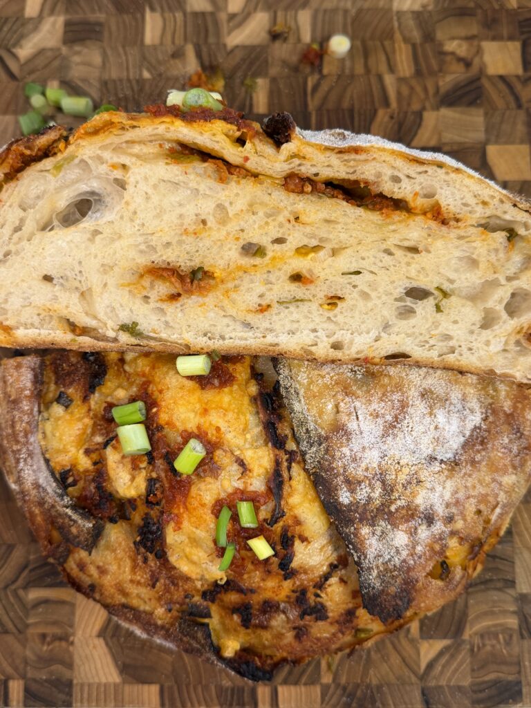 Kimchi Cheddar and Scallion Sourdough