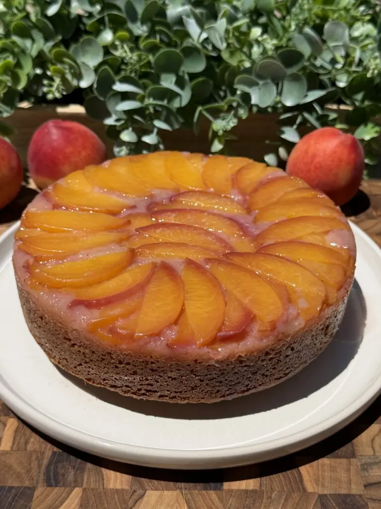 Brown Butter Peach Upside Down Cake
