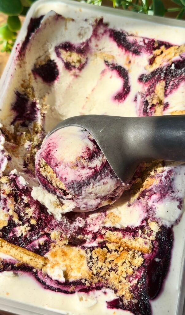 No Churn Blueberry Cheesecake Ice Cream