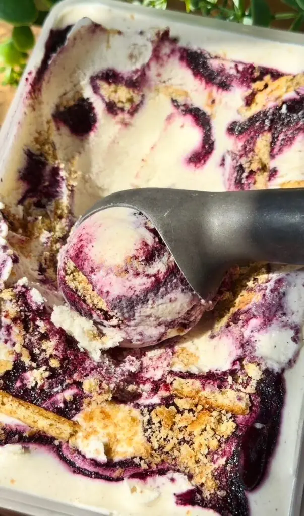 No Churn Blueberry Cheesecake Ice Cream
