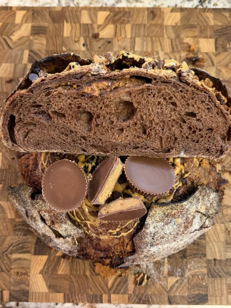 Chocolate Reeces Peanut Butter Sourdough
