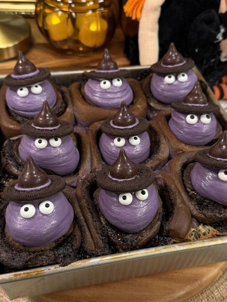 Spooky Cookies and Cream Cinnamon Rolls