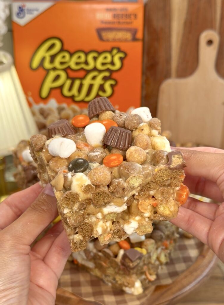 Brown Butter Reese’s Puffs Cereal Crunch Bars