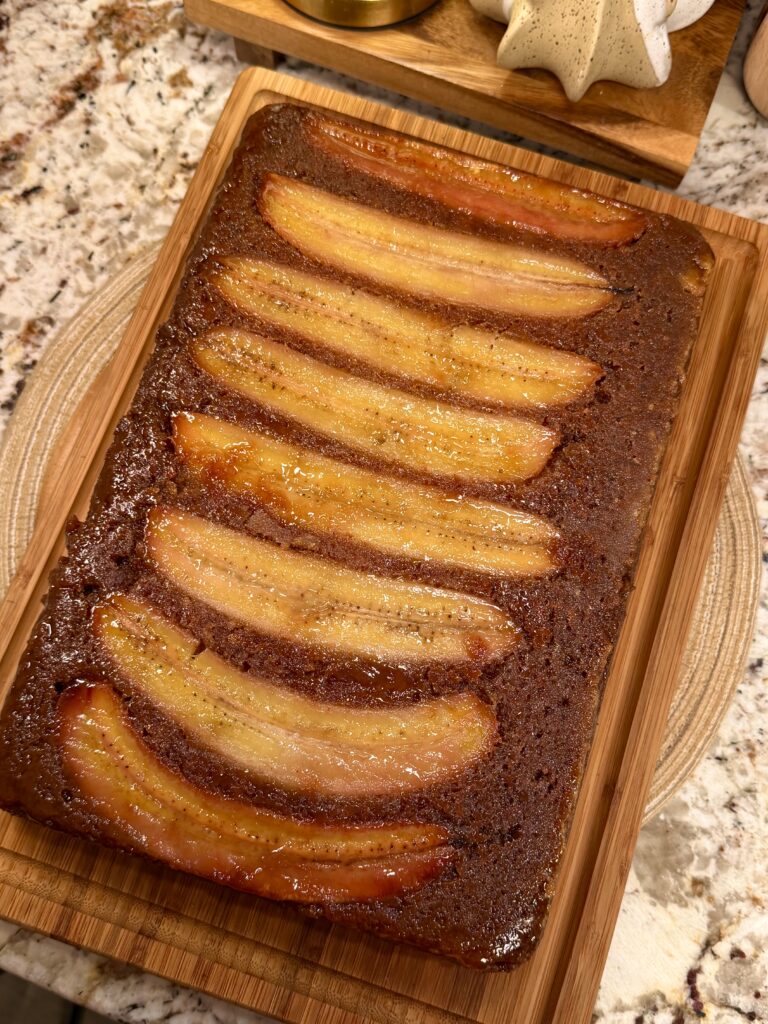 Brown Butter Upside Down Banana Cake